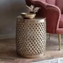 Moroccan Round Gold Side Table, thumbnail 1 of 2