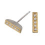 Silver, 18ct Gold And Diamond 'Linea' Ear Studs, thumbnail 1 of 2
