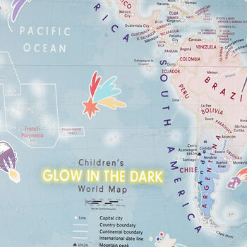 Outer Space Glow In The Dark Kids World Map, 5 of 8