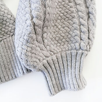 Bergen Cable Knit Jumper Grey, 5 of 7