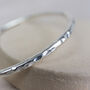 Sterling Silver Thick Hammered Bangle, thumbnail 2 of 5