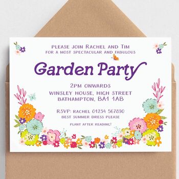 Floral Party Invitations Plain Or Plantable Card, 2 of 4