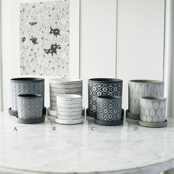Concrete Patterned Pot Collection, 2 of 2