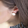 Gold Plated Star Circle Stud Earrings, thumbnail 8 of 11