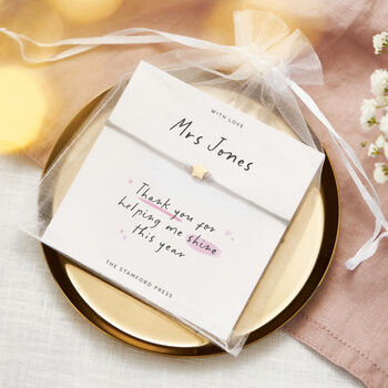 Personalised Teacher Bracelet Thank You Star Gift, 2 of 5