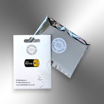 Stay Positive Battery Enamel Lapel Pin Badge, Mental Health Awareness, Supportive, Encouragement, Friendship Gift, 5 of 8