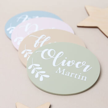 Personalised Baby Name Announcement Disc, 2 of 10