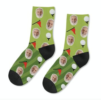 Personalised Golf Course Face Photo Socks, 2 of 4
