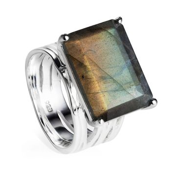 Sterling Silver Gemstone Cocktail Ring Pietra, 4 of 12
