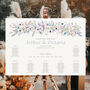 Wild Flower Wedding Table Plan In Pink And Blue, thumbnail 2 of 7