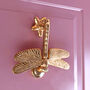 G Decor Golden Dragonfly Polished Brass Door Knocker Elegant Front Door Hardware Fitting, thumbnail 1 of 5