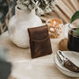 Brown Personalised Interlocked Leather Wallet, thumbnail 4 of 7