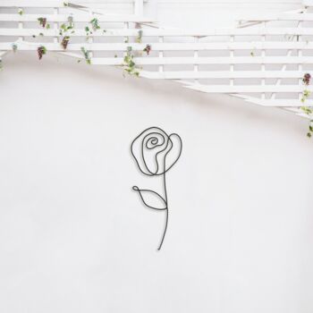 Rose Minimalist Wire Wall Art, 3 of 4