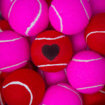 Tennis Lovers Heart Motif Tennis Balls, 12 of 12