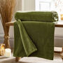 Snuggle Touch Supersoft Green Fleece Cosy Throw, thumbnail 1 of 2