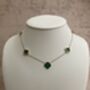 18 K Gold Plated Clover Necklace Rose Gold Emerald, thumbnail 2 of 5