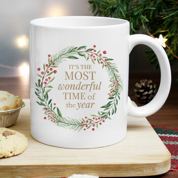 Personalised Wonderful Time Of The Year Christmas Mug, 2 of 3