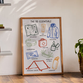 The 10 Essentials Outdoor Adventure Print | Hiking Illustration Poster, 2 of 5