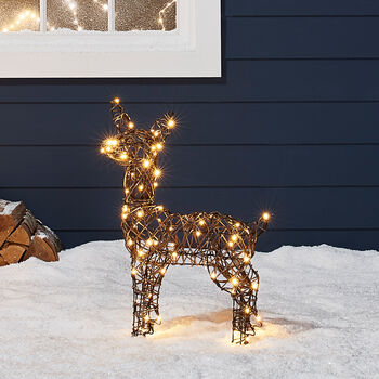 Light Up Rattan Fawn Figure, 3 of 3
