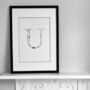 'Letter U' Linear Illustration Print, thumbnail 1 of 7