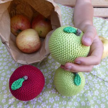 Apple Fruit Crochet Cotton Soft Toy, 4 of 10