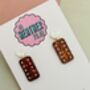 Chocolate Biscuit Glitter Earrings / Biscuit Lover Gift / Novelty Food Jewellery / Fun Accessories, thumbnail 5 of 5