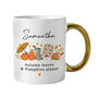 Personalised Autumn Leaves Gold Handled Mug, thumbnail 4 of 4
