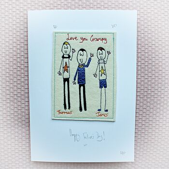 Personalised Embroidered Father's Day Card, 3 of 12