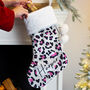 Personalised Leopard Print Christmas Stocking, thumbnail 1 of 4