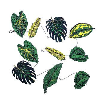 Tropical Leaves Recycled Paper Garland, 4 of 5