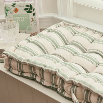 Greenfield Striped Cotton Bench Cushion, 3 of 6