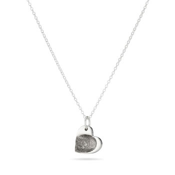 Sterling Silver Fingerprint Heart Necklace, 2 of 3