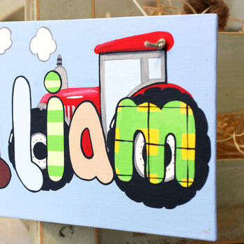 Personalised Farm Tractor Canvas Sign, 7 of 11