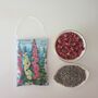 Lavender Sachet With Hollyhock Floral Print, Gift For Flower Friends, thumbnail 4 of 6