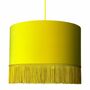 Yellow Velvet Lampshades With Gold Lining And Fringing, thumbnail 5 of 11