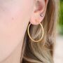 Gold Textured Large Hoop Earrings, thumbnail 2 of 6