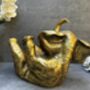 Drunken Elephant Wine Bottle Holder In Aged Gold Gift, thumbnail 5 of 12