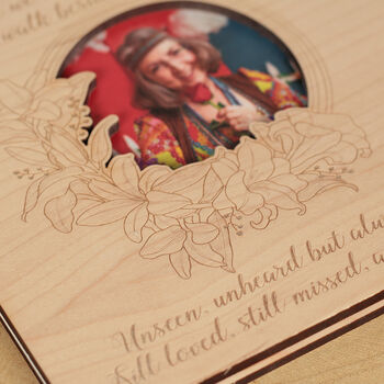 Personalised Condolence Photo Wooden Card, 4 of 5