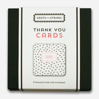 'Thank You Cards' Box Set Containing Eight Folded Cards, 2 of 11