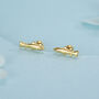 Sterling Silver Trout 18 G Screw Back Stud Earrings With Ball Backs, thumbnail 3 of 11