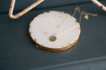 Personalised 9ct Gold Hammered Disc Necklace, 2 of 3