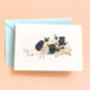 Pug Pile Funny Illustrated Greetings Card, thumbnail 3 of 5