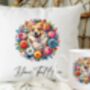 Personalised Corgi Summer Floral Dog Wreath Cushion And Mug Gift Bundle, thumbnail 1 of 4