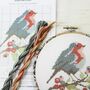 Robin And Berry Cross Stitch Wall Hanging Kit, thumbnail 4 of 12