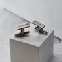 Personalised Rectangle Morse Code Cufflinks, thumbnail 1 of 4
