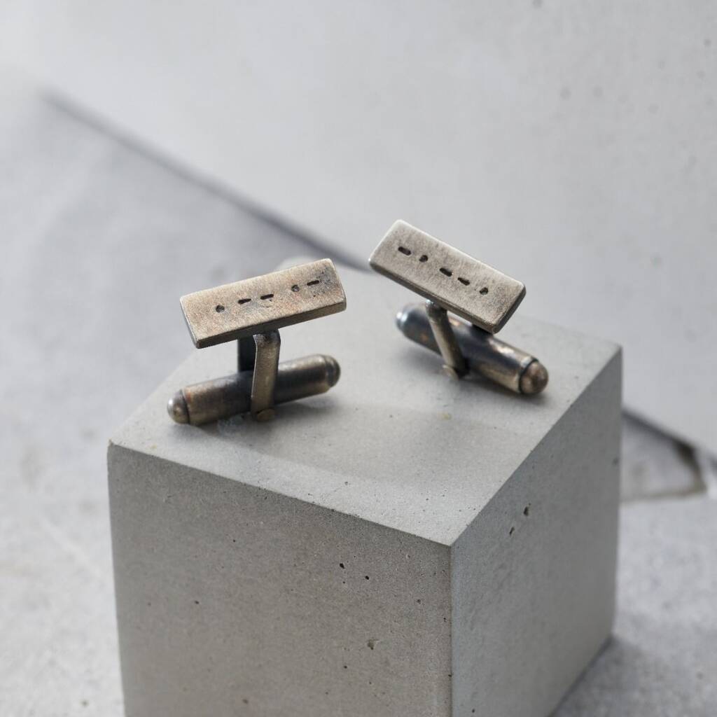 Personalised Rectangle Morse Code Cufflinks, 1 of 4