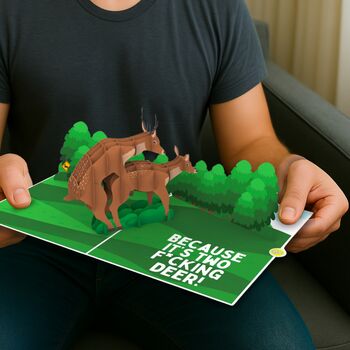 Two F*Cking Deer! Funny 3D Pop Up Card, Best For Father's Day, 11 of 11