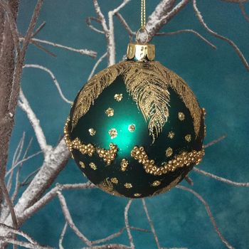 Ornate Gold And Teal Peacock Bauble By The Christmas Home ...