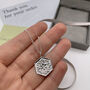 Flower Hexagon Amulet Necklace Sterling Silver, thumbnail 5 of 9