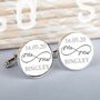 Personalised 'Mr And Mrs' Infinity Cufflinks, thumbnail 3 of 4